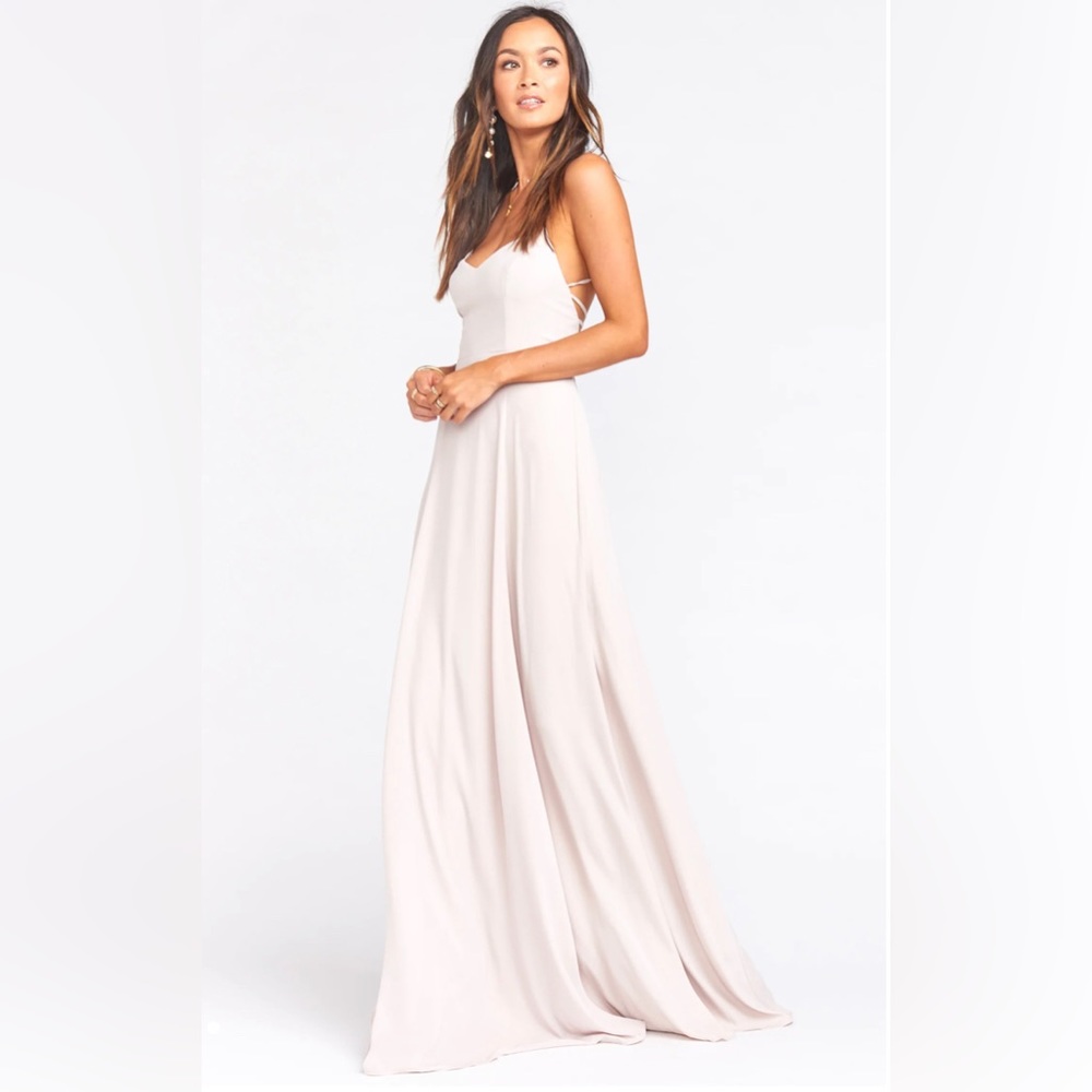 Show Me Your Mumu Godshaw maxi bridesmaid dress in Show Me The Ring Crisp XL